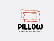 Pillow Logo, Bed Design, Dream And Sleeping Template Icon Vector