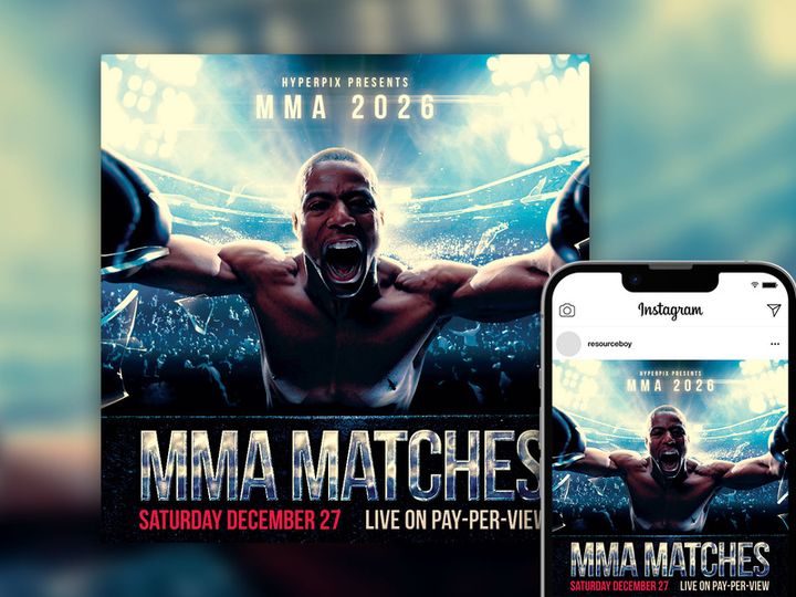 Free Bold Splendid Boxing Fight Night Instagram Post Template