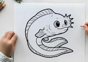 Cute cartoon fish smiling vector illustration flat design