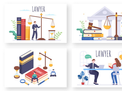 14 Lawyer, Attorney and Justice Illustration