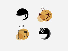 Coffee cup Logo  coffee shop vector icon design