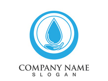 Blue water drop vector logo icon illustration images