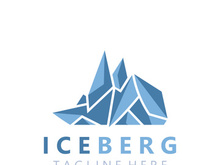 Iceberg Logo Design,simple ice mountain landscape Template vector Illustration