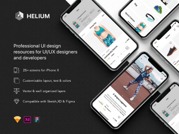 Helium - Fashion Shop UI Kit for Adobe XD preview picture