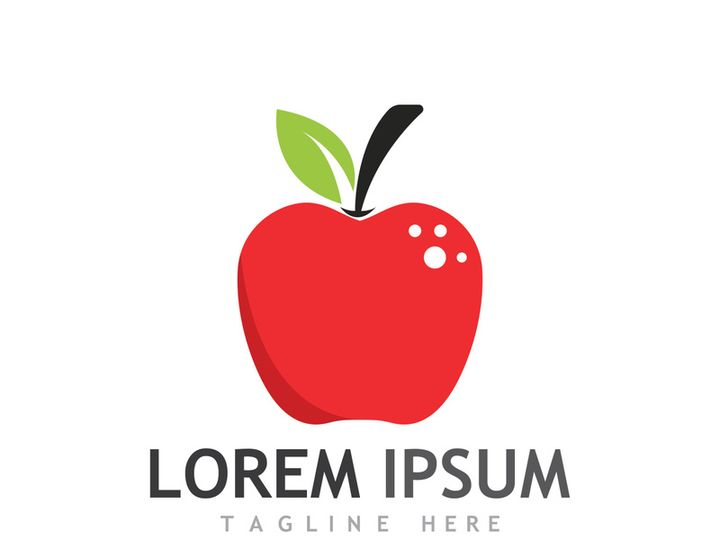Colorful apple fruit logo design.