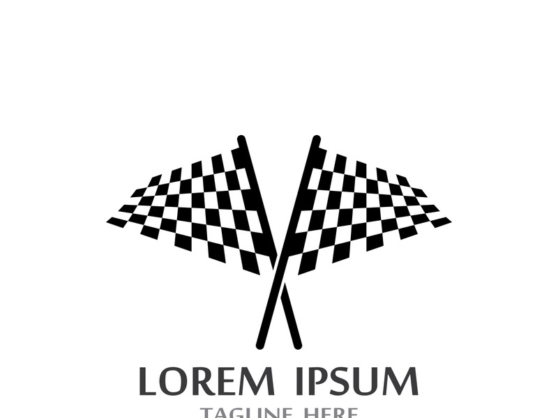 Creative and modern racing flag logo design.