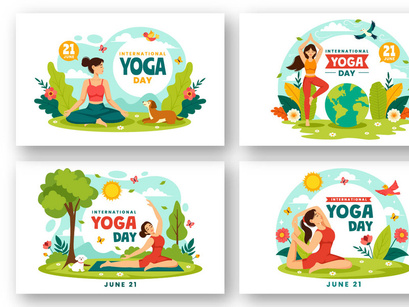12 International Yoga Day Illustration