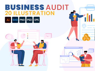 20 Business Audit Documents Illustration preview picture