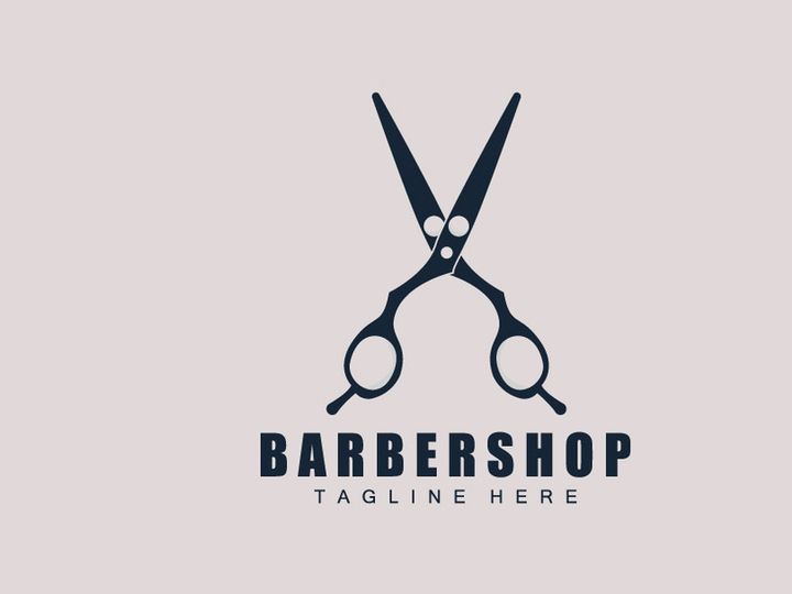 Scissors Logo Design, Barbershop Shaver Vector, Babershop Scissors Brand Illustration