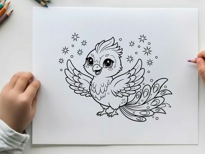 Cute winter owl flying snowflakes vector illustration flat design