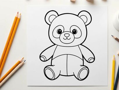 Cute cartoon teddy bear sitting vector illustration