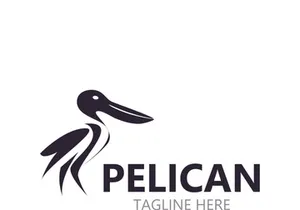 Pelican bird silhoutte vintage logo vector illustration template icon graphic design