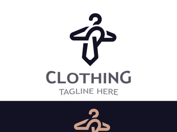 Clothing and Fashion logo design hanger concept, creative simple fashion shop business fashion vector beauty preview picture