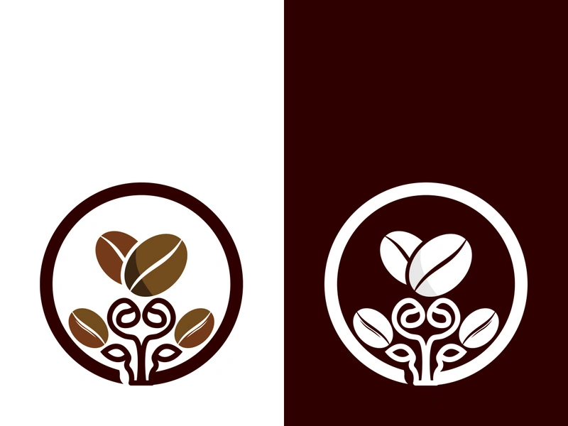 Coffee bean icon vector illustration template