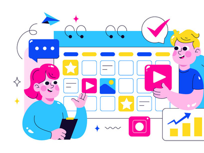 10 Social Media Content Planning Illustration