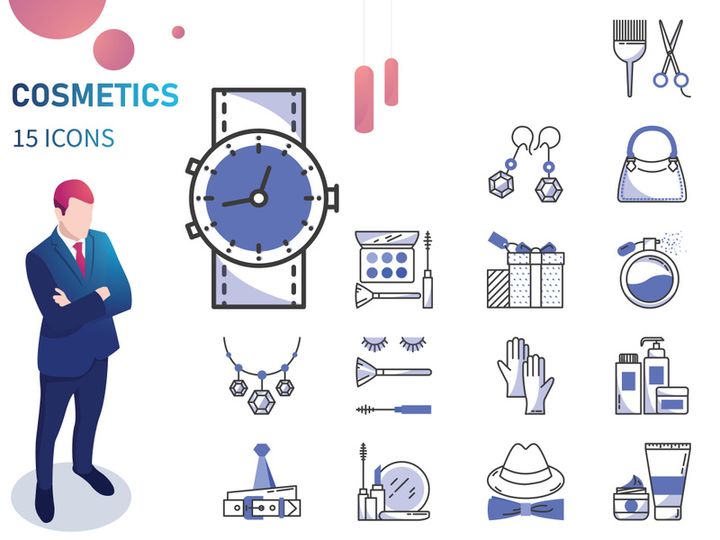Bleu : Cosmetics Icon Set preview picture