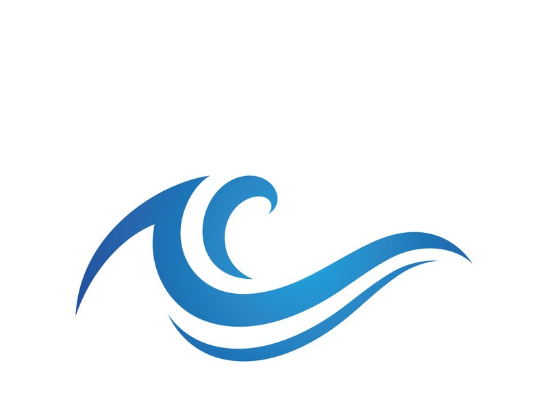 Water wave logo template. Vector illustration.