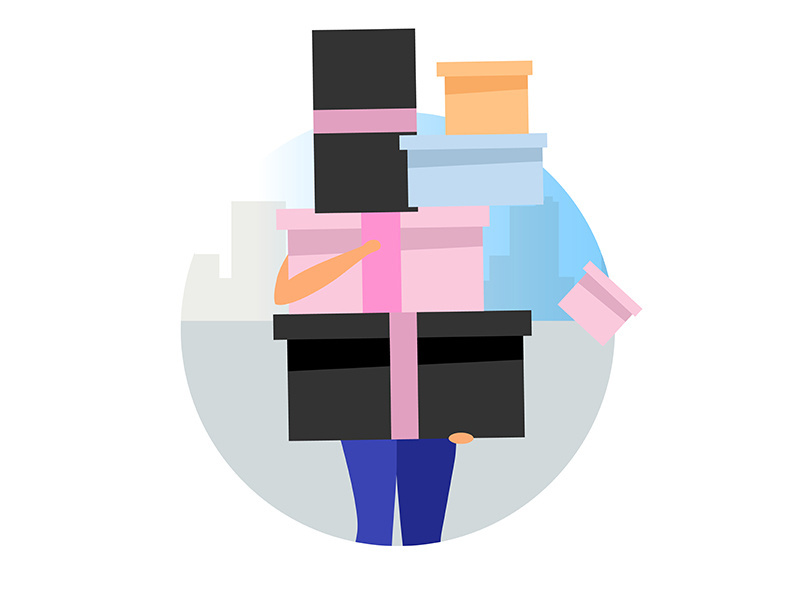 Shopping day flat concept icon