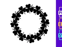 Elegant black floral wreath vector seamless monochrome design