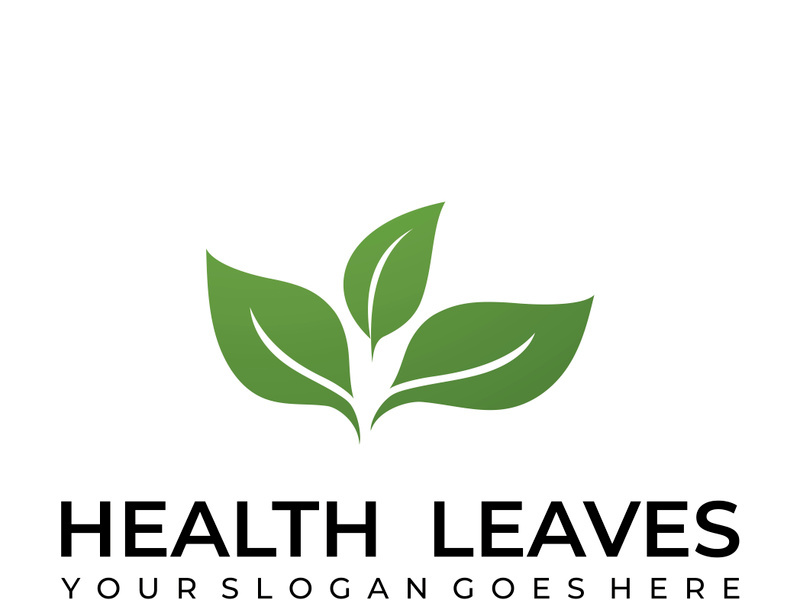 Green leaf logo design vector illustration