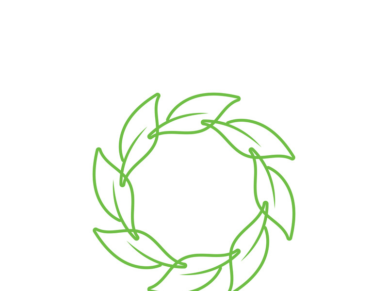 leaf logo green ecology nature element vector image