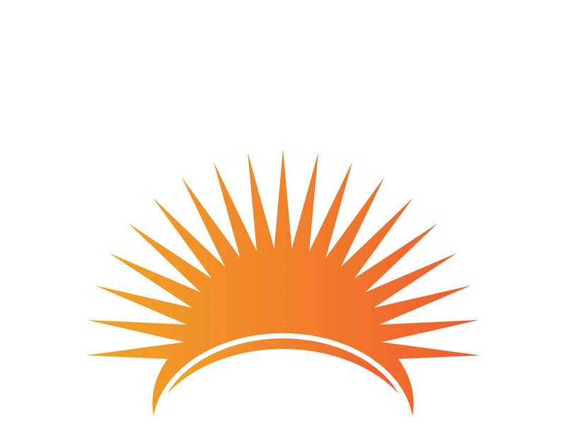 Creative sun concept logo illustration design template