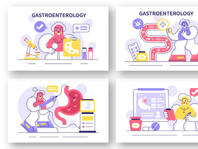 10 Stomach Health Gastroenterology Illustration