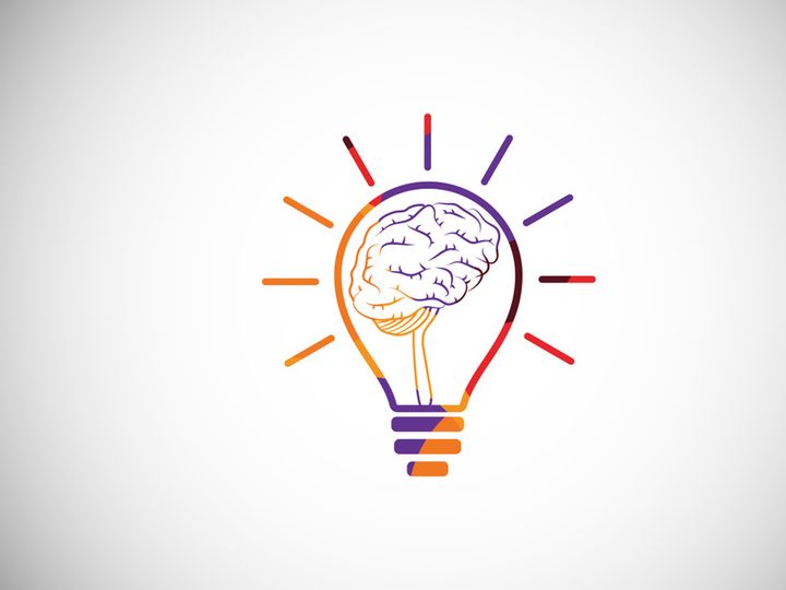 Modern low poly style brain logo design, Geometric and triangle brain logo icon sign symbol.