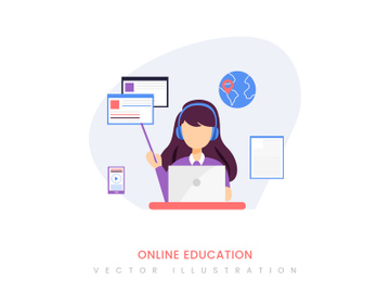 Online education vector illustration preview picture