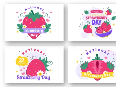 10 National Strawberry Day Illustration