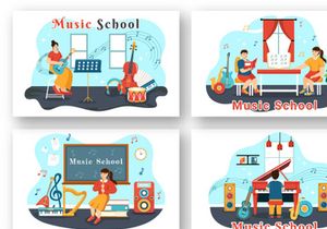 12 Music School Illustration