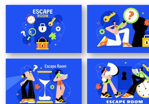 9 Escape Room Puzzle Challenge Illustration