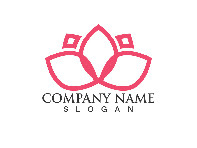 People yoga health in lotus flower logo