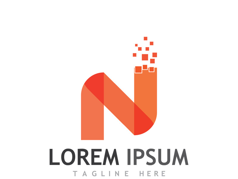 initial letter N logo with modern concept.