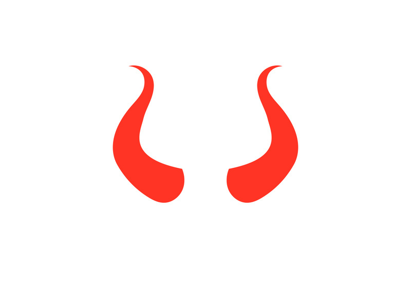 Devil horn red logo icon