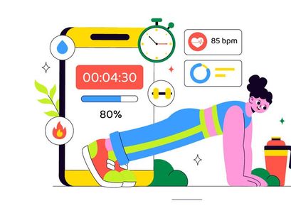 10 Fitness App Vector Illustration