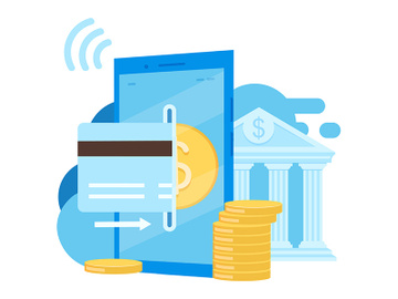Easy to use banking app flat vector illustration preview picture