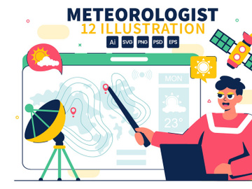 12 Meteorologist Analyzing Illustration preview picture