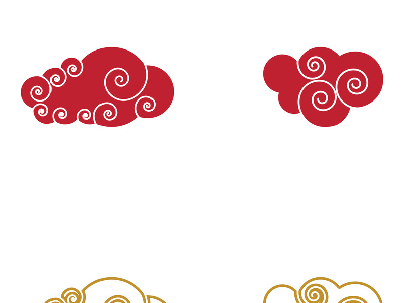 Chinese Cloud template vector icon illustration