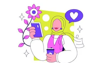 4 Modern Hijabi Lifestyle Illustration