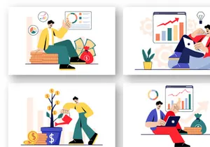 9 Business Investor Vector Illustration