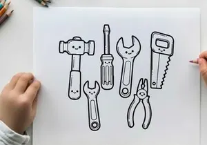 Hand tools set flat design vector illustration scalable
