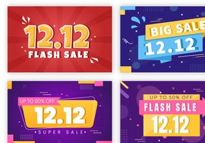 24 Special 12.12 Shopping Day Banner Sale Illustration