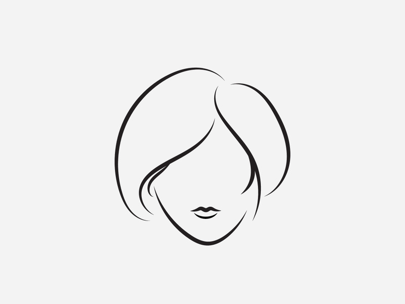 Hair woman and face logo and symbols