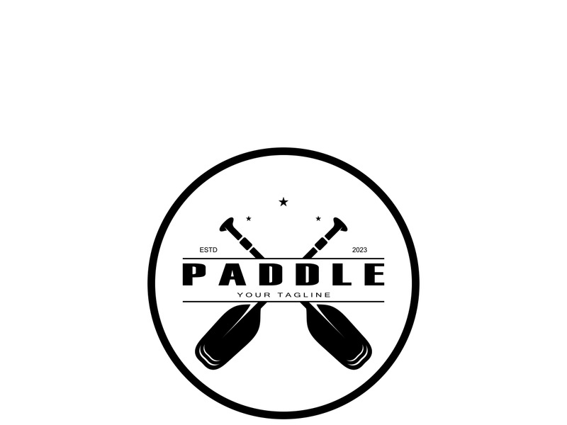 simple paddle logo,design for surfing,rafting,canoe,boat,surfing and rowing equipment business,vector