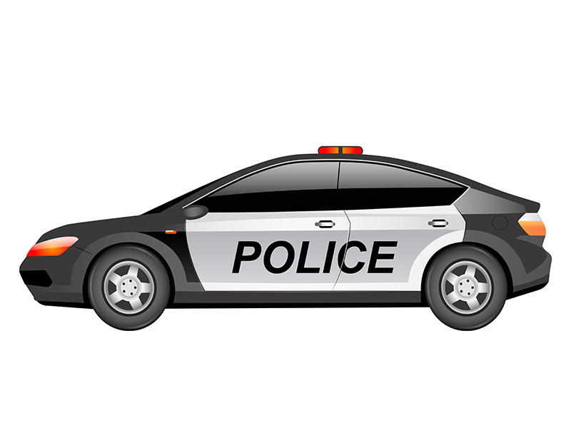 Police patrol car cartoon vector illustration
