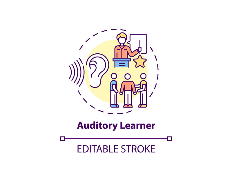 Auditory learner concept icon