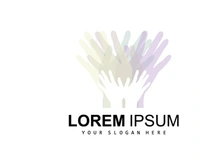 Hand Logo, Teamwork Vector Design