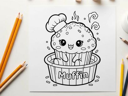 Cute steaming muffin vector illustration flat design