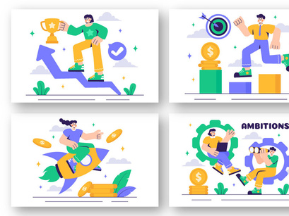 10 Ambitions to Success Illustration